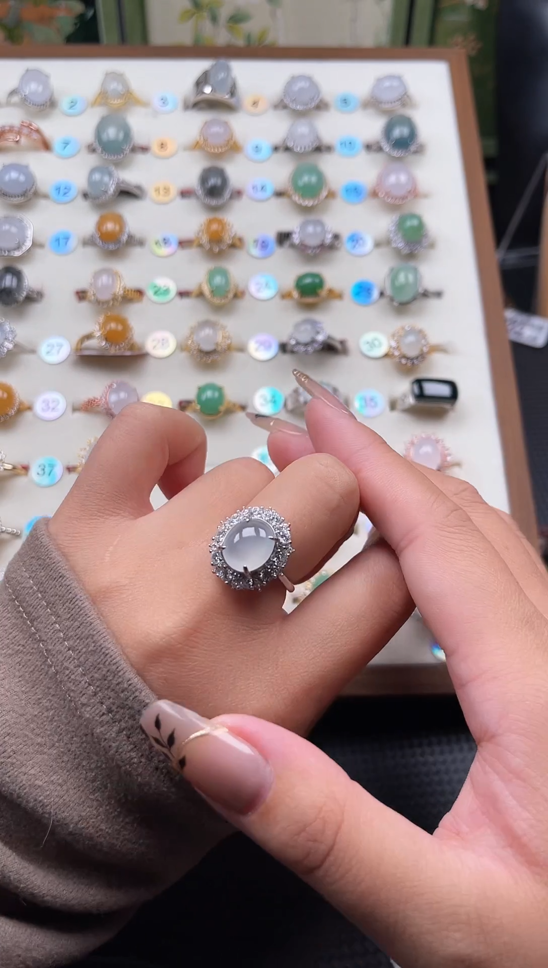 【闪购商品】翡翠戒指银S925镶嵌天然A货翡翠戒指