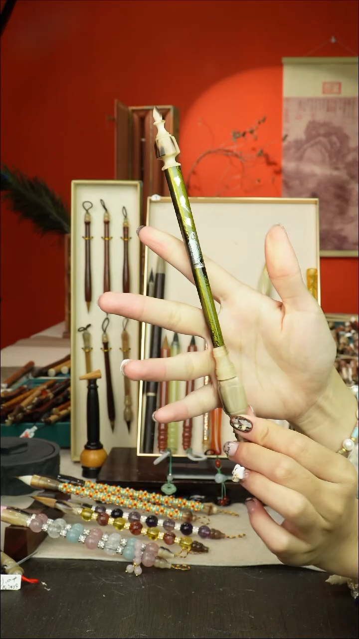 118号闪孤品高货毛笔链接 清水试笔 蘸墨不退