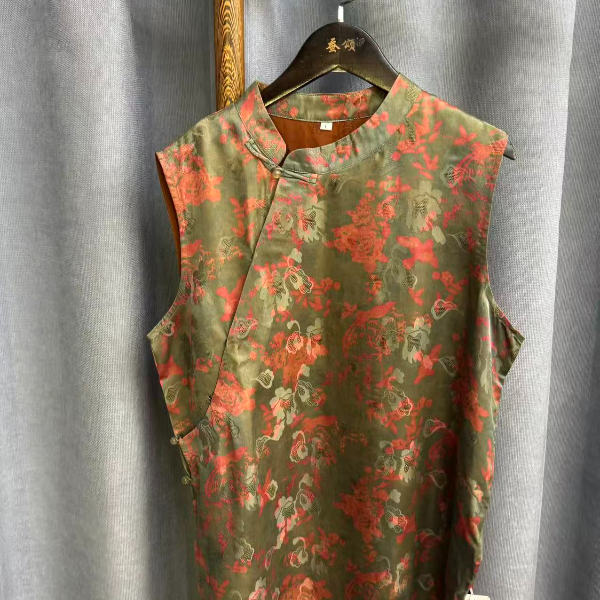 2025夏季新款时尚简约新中式桑蚕丝奥黛提花上衣女Y105