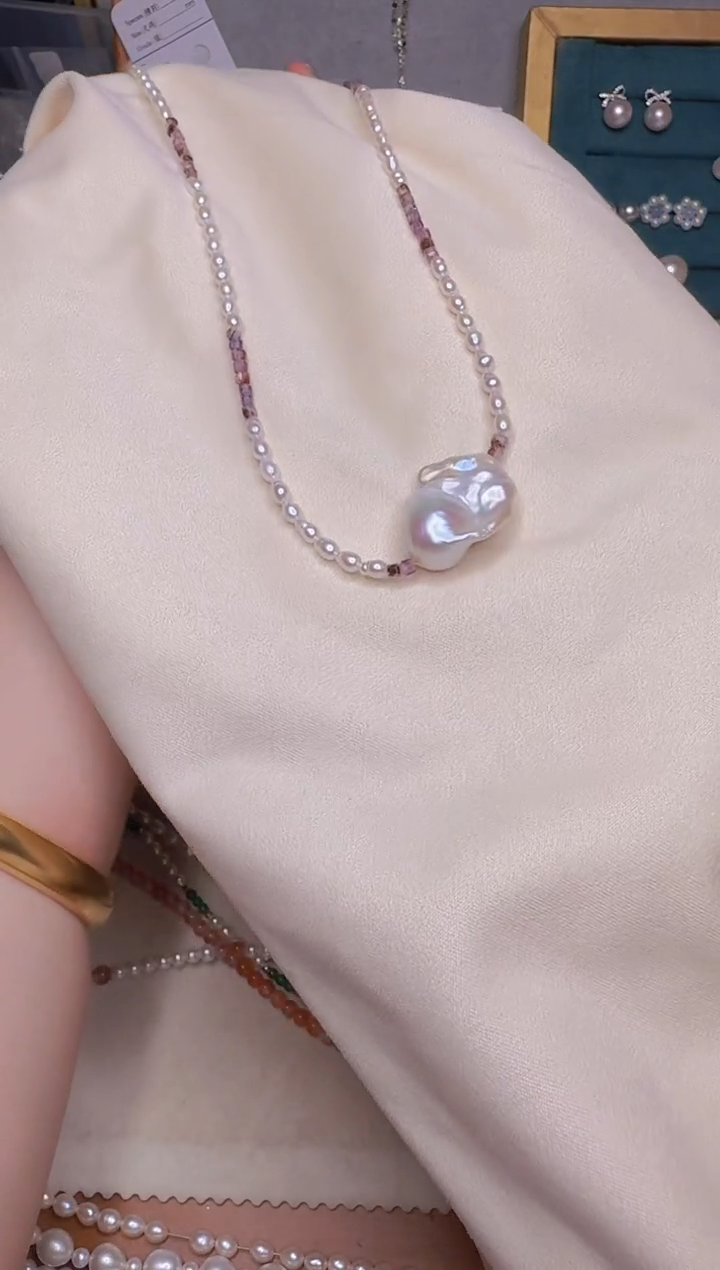 淡水珍珠银S925镶嵌颈饰L****️定向Lilith2单80