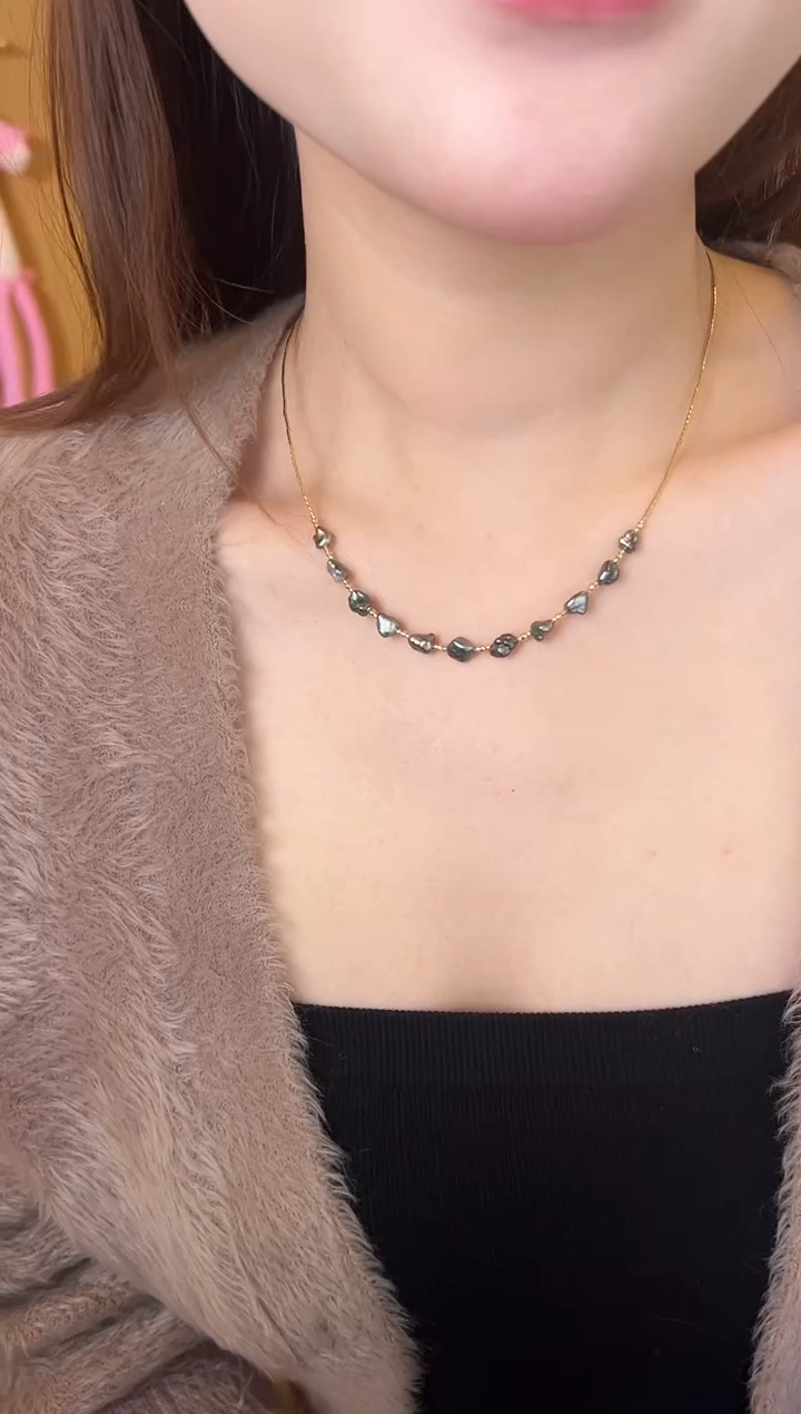 颈饰18K金镶嵌海水珍珠珍珠