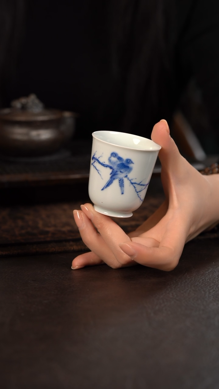 【闪购商品】杯方墨窑梳枝唤雨闻香杯