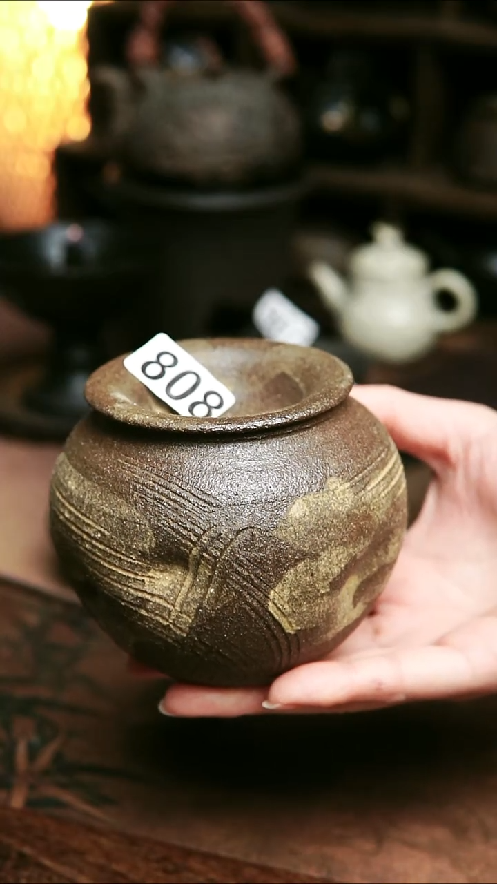 808号紫砂全手工粉引建水