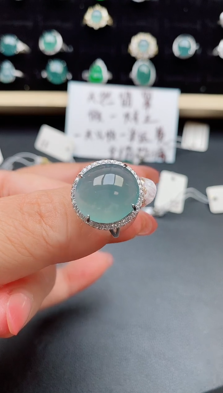 【闪购商品】翡翠戒指银S925镶嵌0000