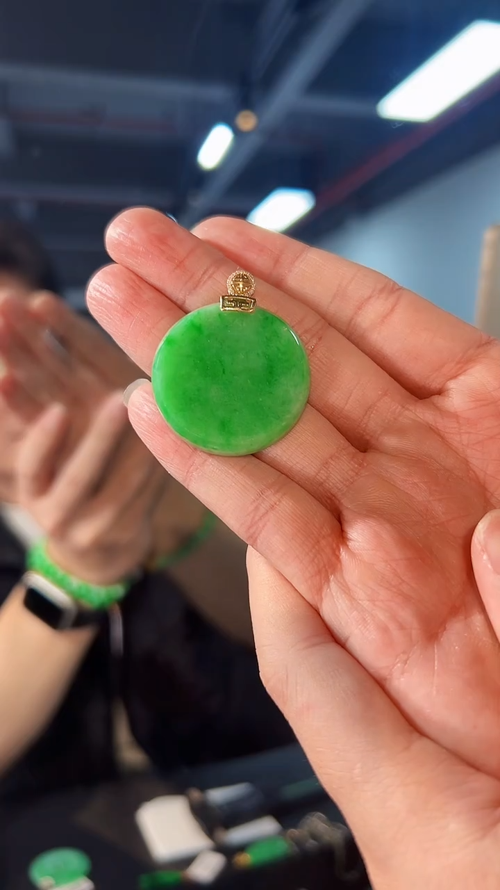 【闪购商品】翡翠颈饰18K金镶嵌缅料A货/支持复检/一件