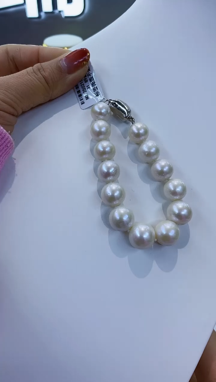 银S925镶嵌手链淡水珍珠Y淡水手链11-13
