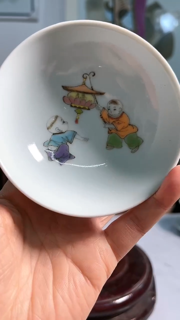 【闪购商品】官窑瓷画院009官窑瓷画院罗金枝童子普洱杯