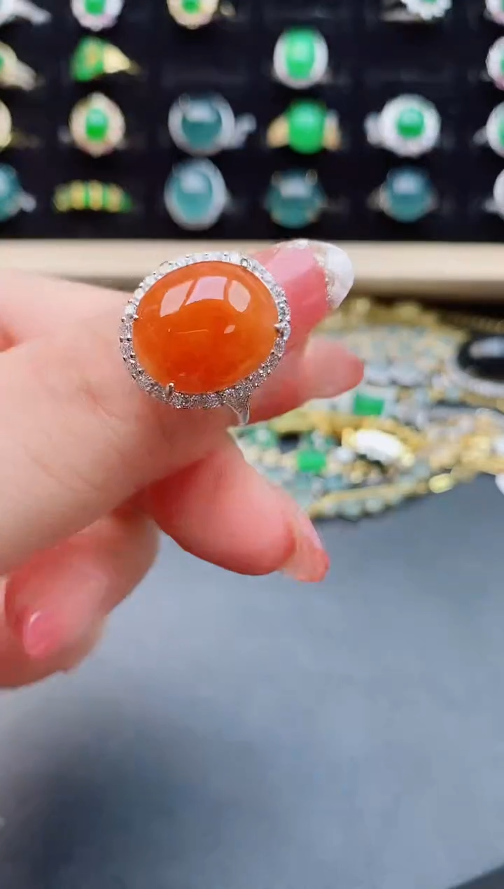 【闪购商品】翡翠戒指银S925镶嵌085850