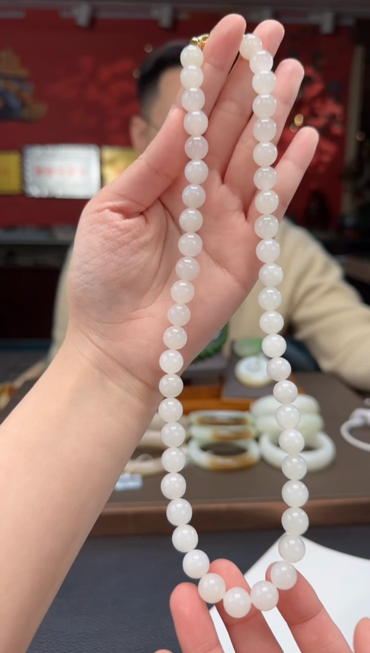 【闪购商品】和田玉颈饰未镶嵌白玉妈妈链卡10