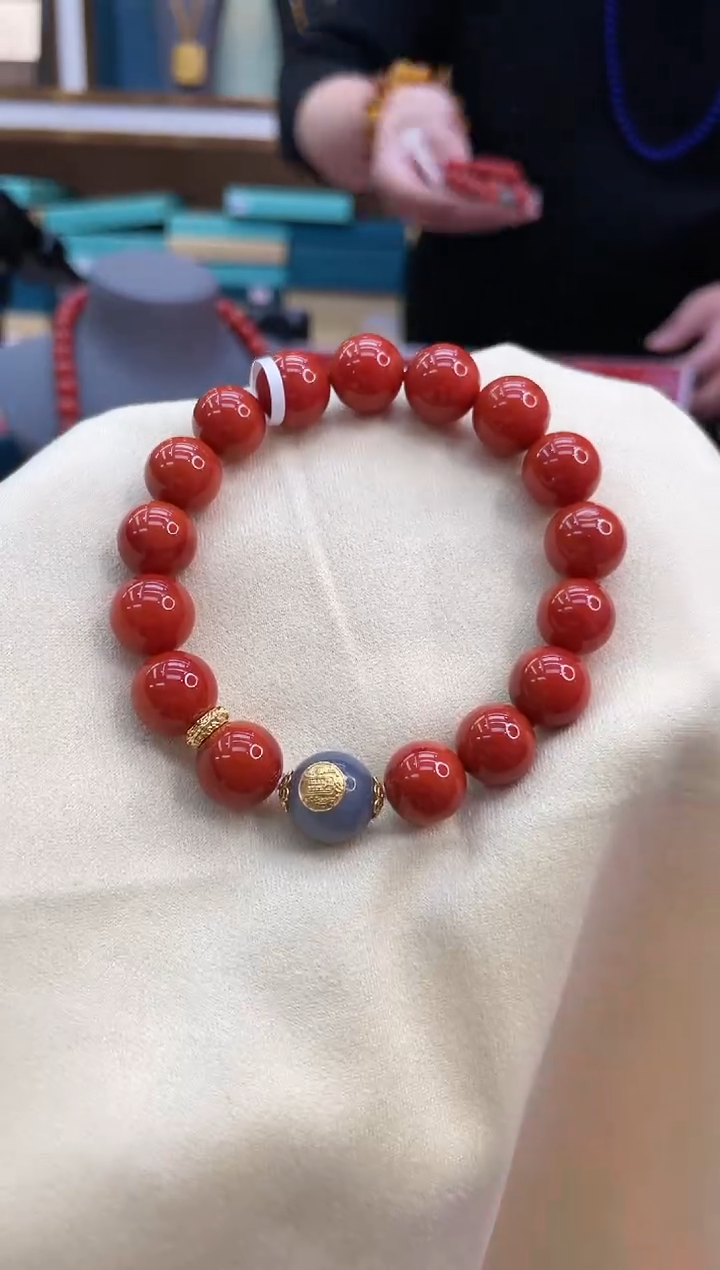 【闪购商品】南红玛瑙手链18K金镶嵌@@ZY31225002