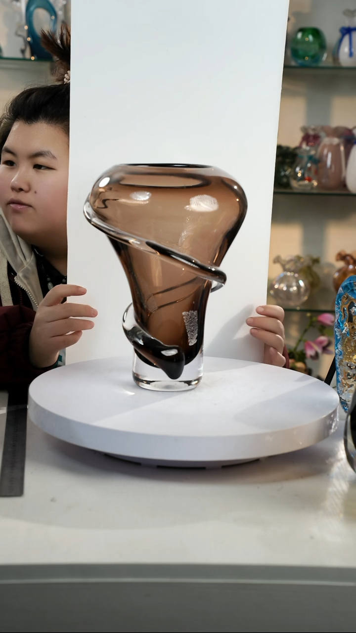 【闪购商品】琉璃【弘扬】高30轻奢琉璃花器微瑕福利