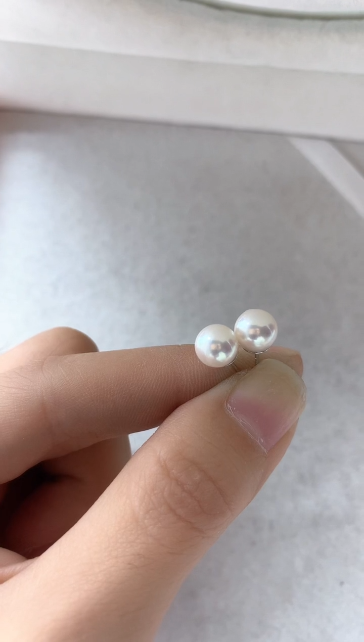 银S925镶嵌耳饰海水珍珠多样性发其一6mm