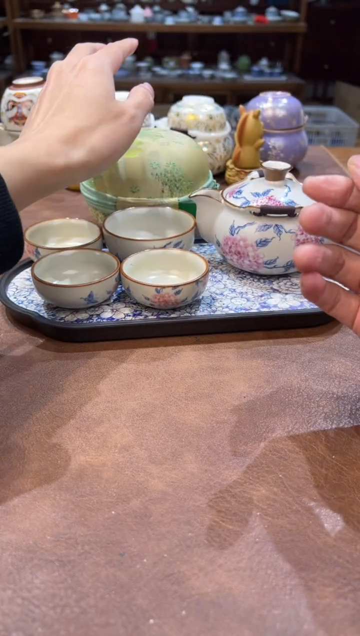 真的很便宜超好看会开片的旅行茶具