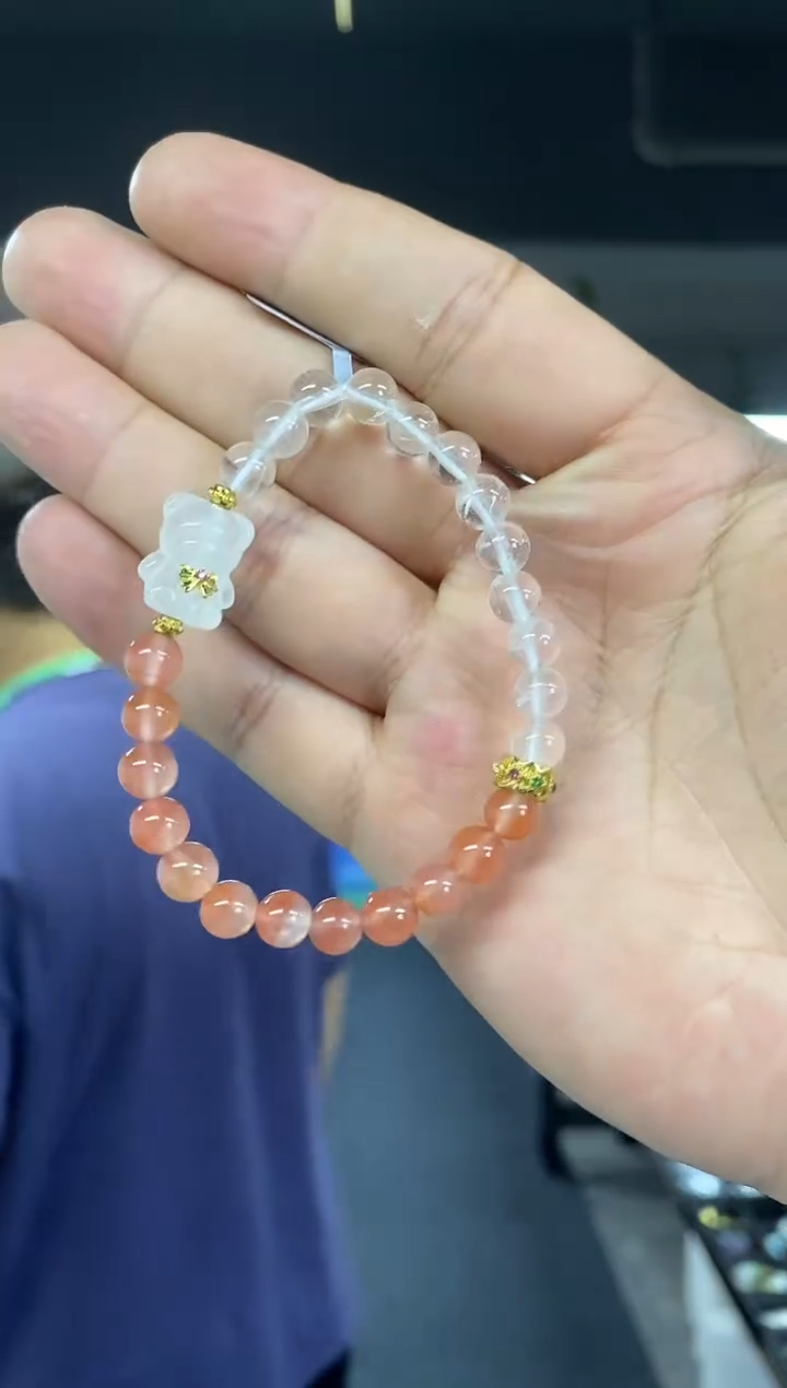 水晶手链未镶嵌多样性发其一颜色微差