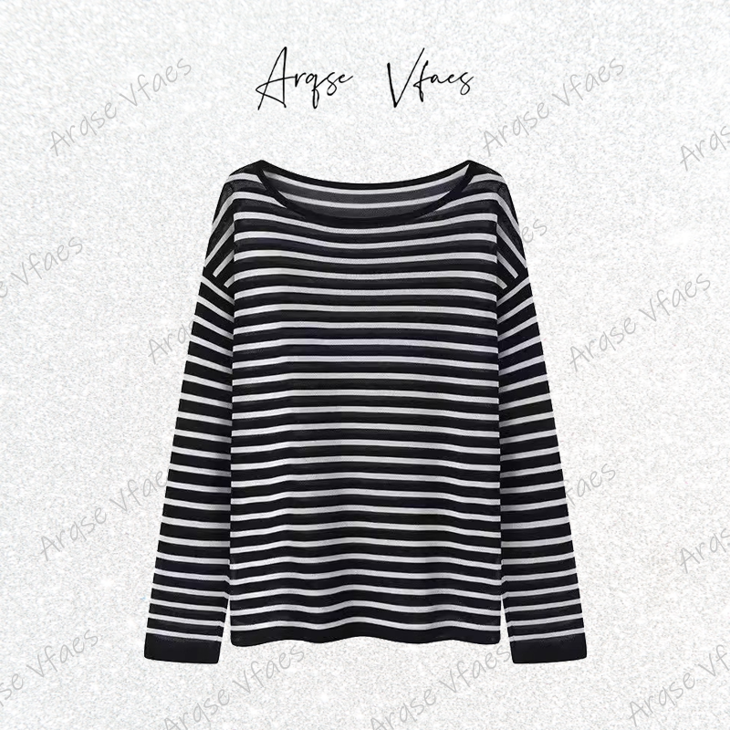 *25新款艾家宽松防晒条纹轻奢针织衫-50438116