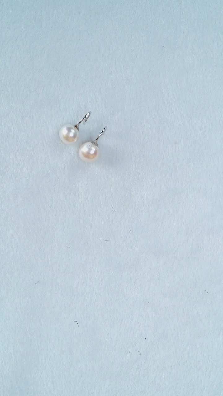 银S925镶嵌耳饰淡水珍珠馒头珍珠耳钉