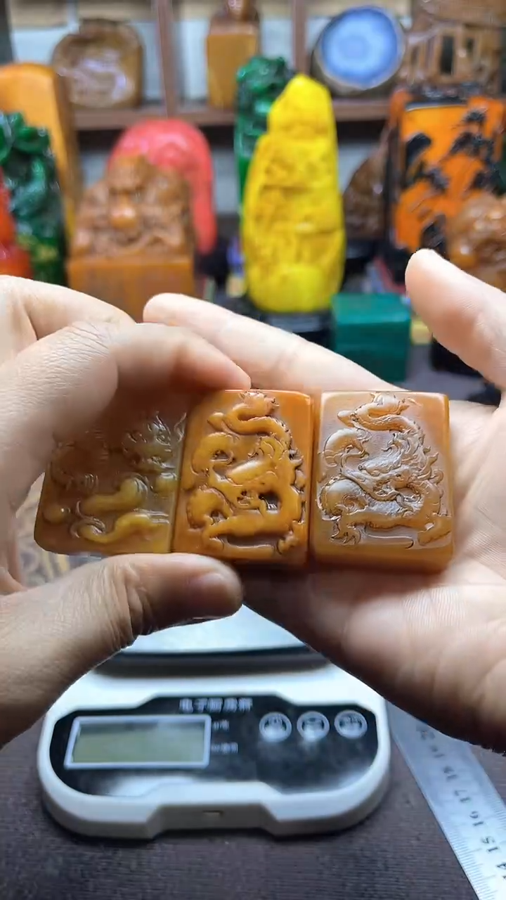 寿山石印石纯天然石料（一单一个，龙凤牌随机发）