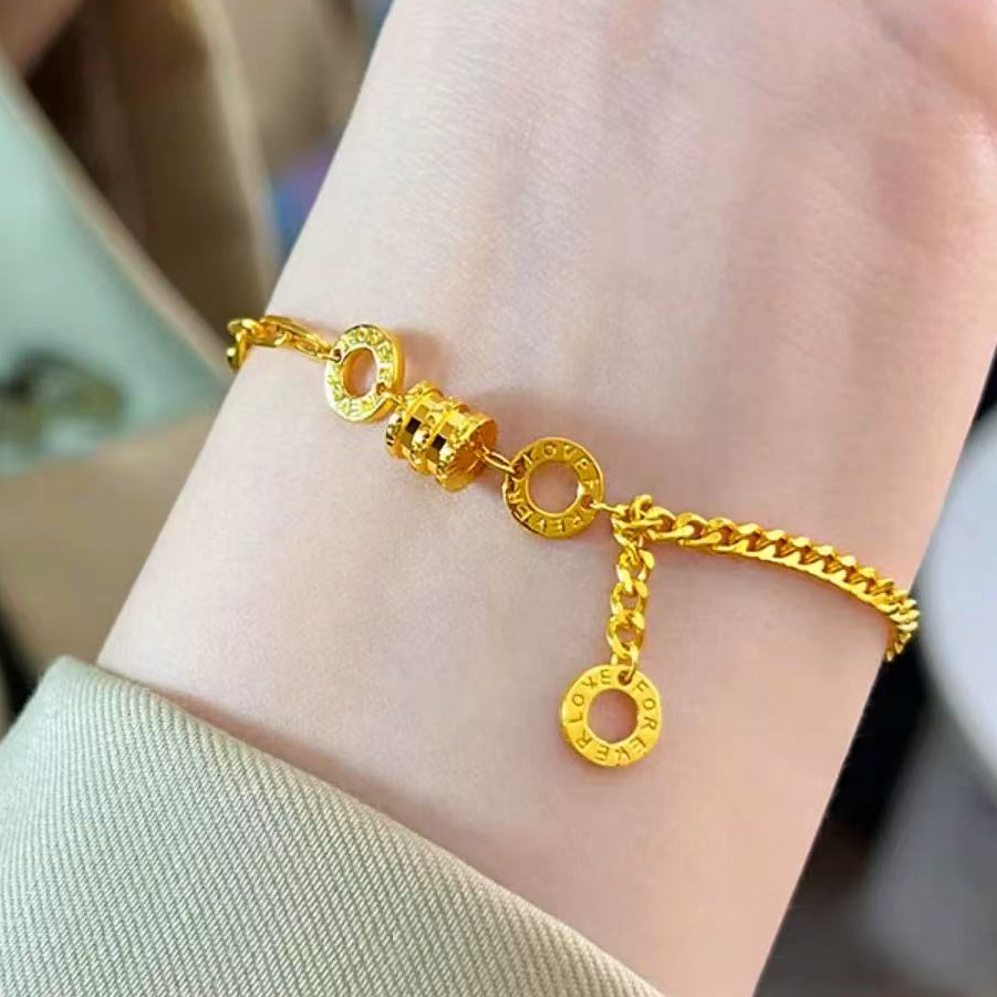 18K 金新中式转运珠小蛮腰手链a23