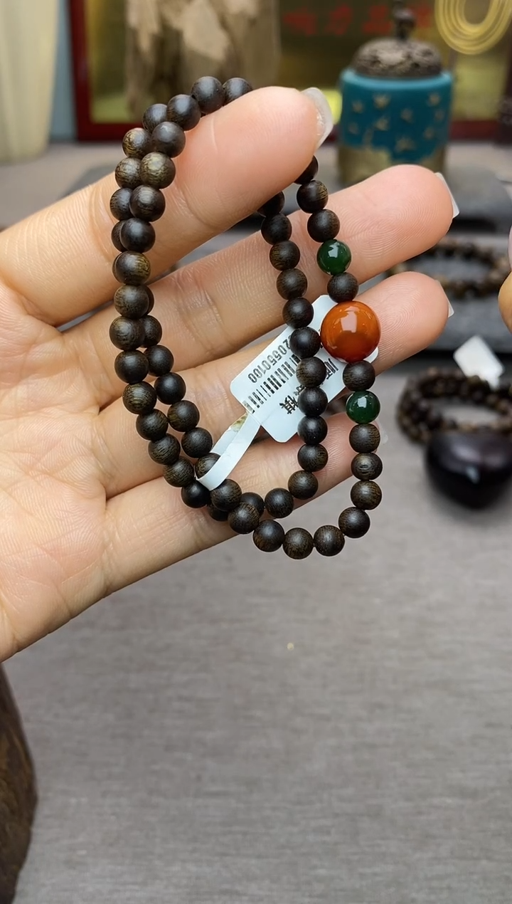 【闪购商品】沉香手串越南顺化紫棋糖结料0.5双圈沉水＋配饰