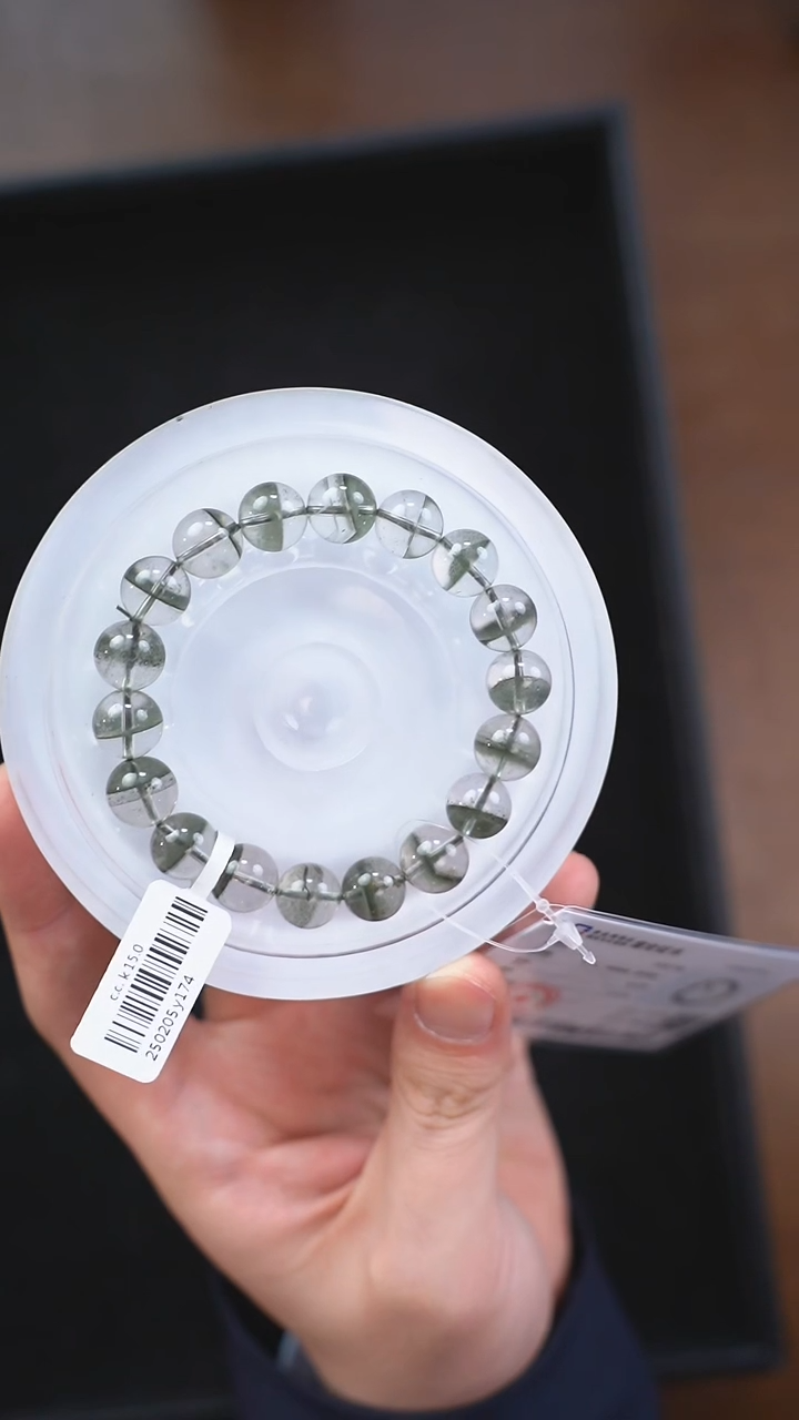 【闪购商品】水晶手链未镶嵌q080 绿幽灵手链11mm+