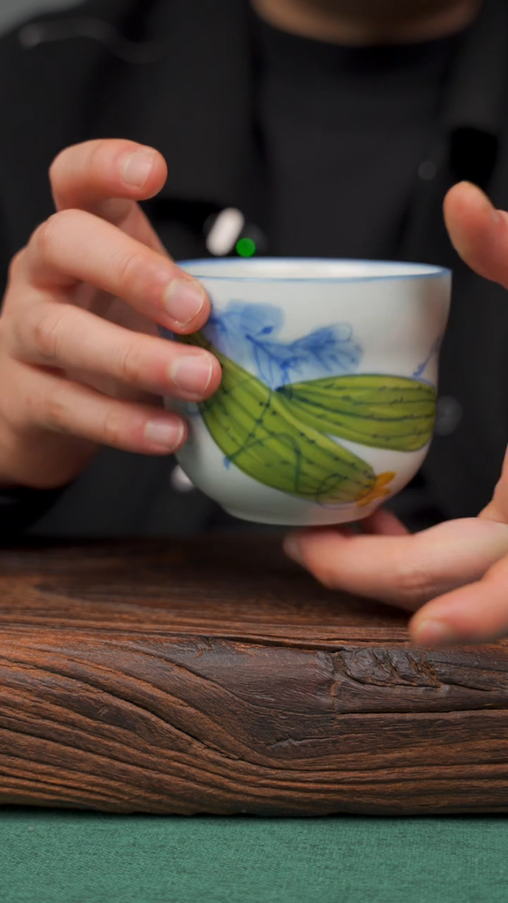 【闪购商品】瓷片45寻一缕瓷香杯釉下手工手绘瓷器