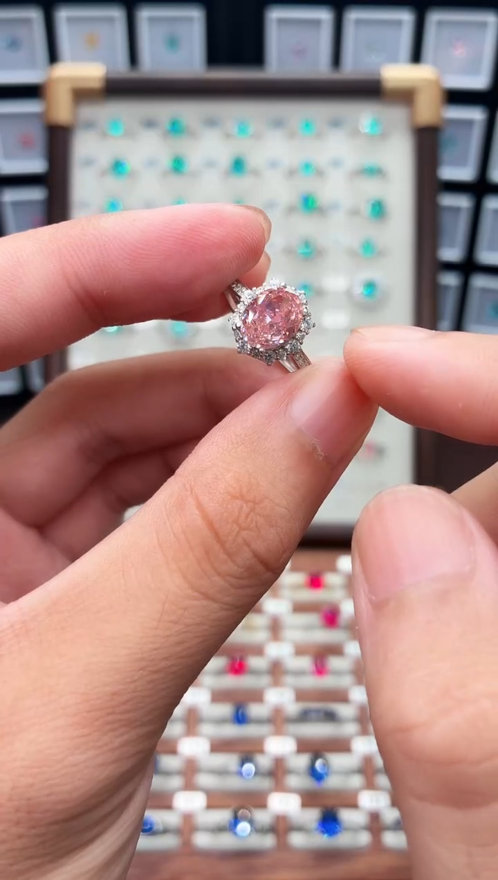 戒指彩色蓝宝石银S925镶嵌0000