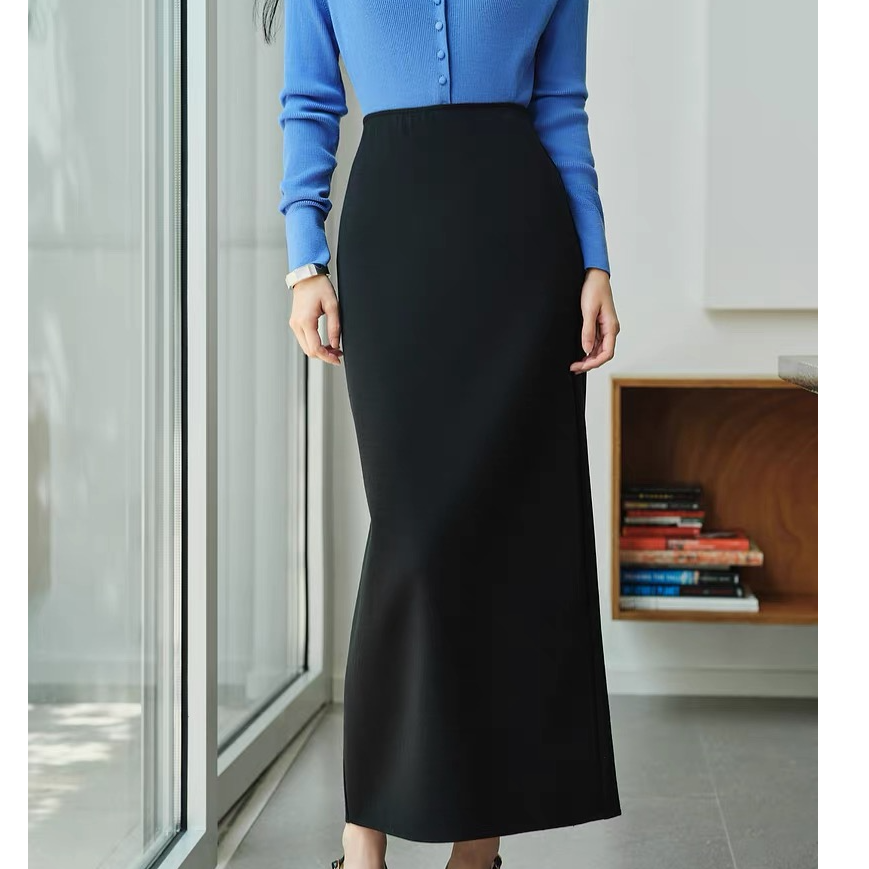 【多多】E+高端系列黄金羊毛优雅气质开衩半身裙25秋季新款Y2713