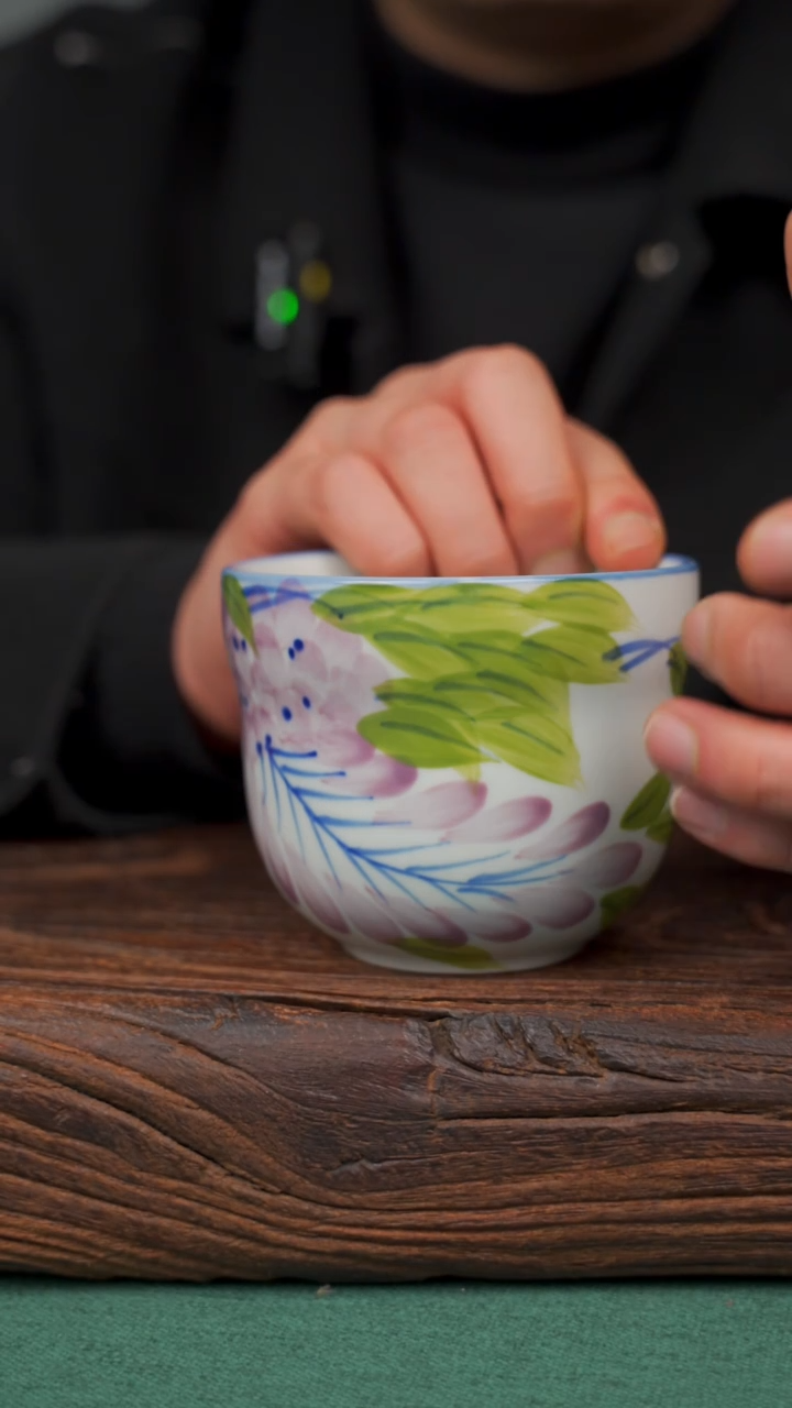 【闪购商品】瓷片55寻一缕瓷香杯釉下手工手绘瓷器