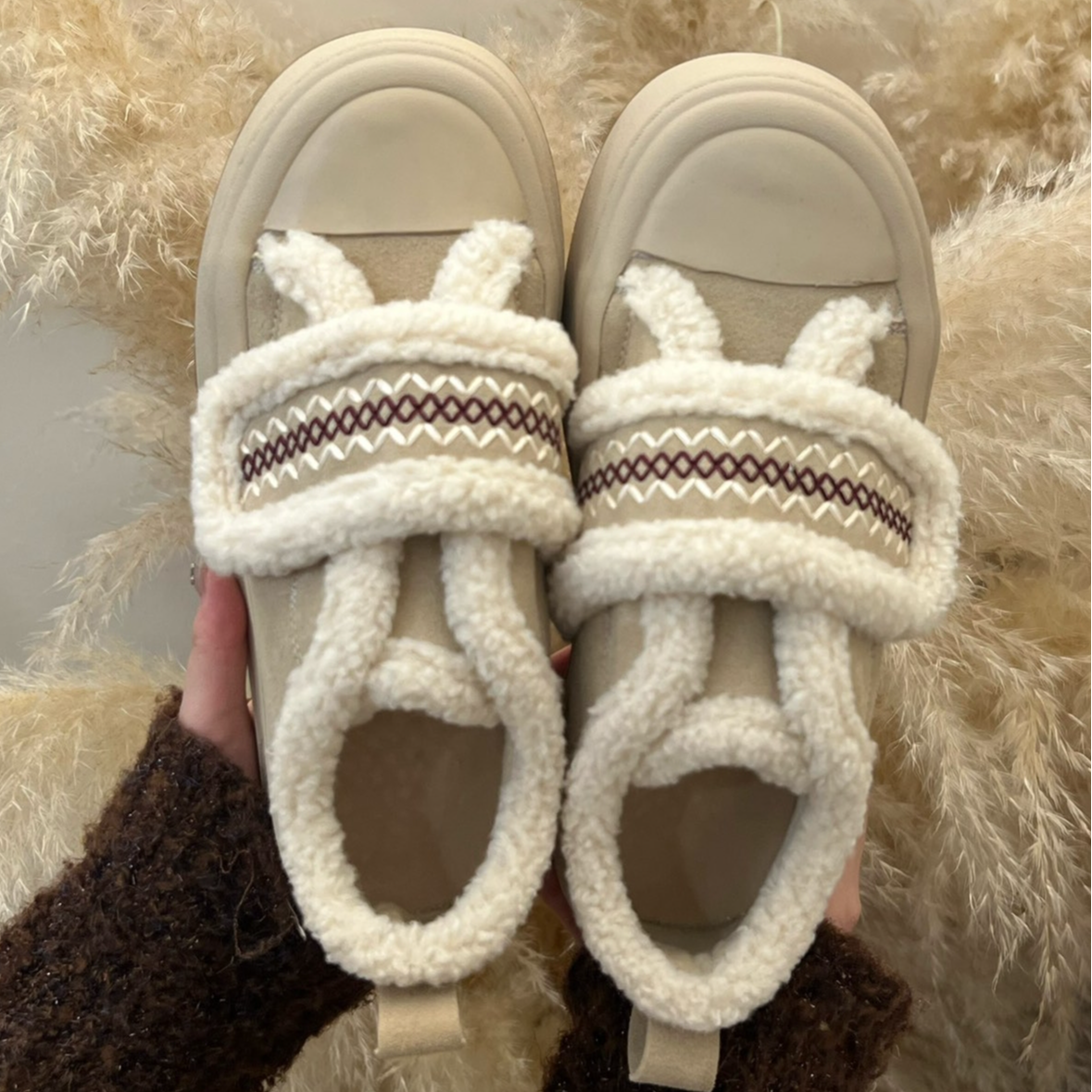 加厚时尚休闲鞋厚款休闲冬季韩版运动休闲鞋毛毛鞋