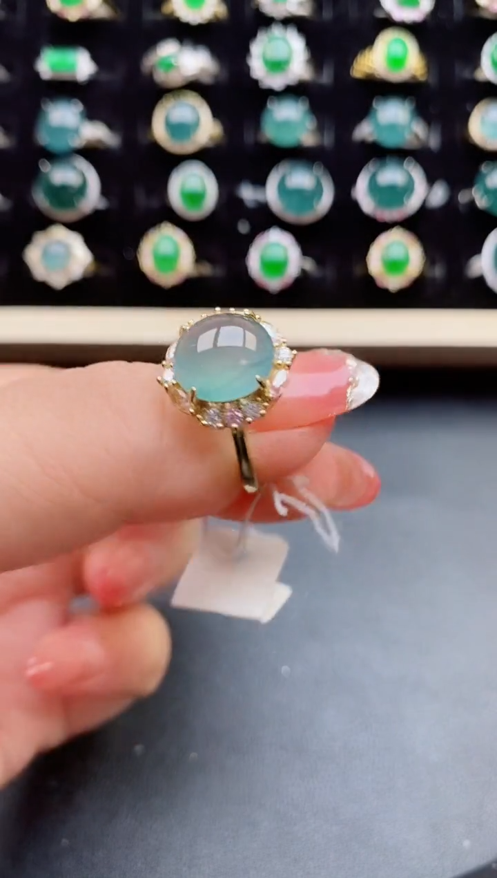 【闪购商品】翡翠戒指银S925镶嵌12121