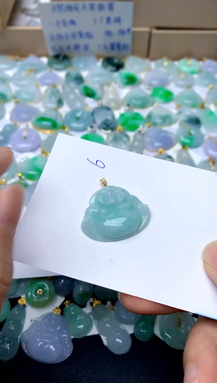 【闪购商品】翡翠颈饰18K金镶嵌6天然A货翡翠