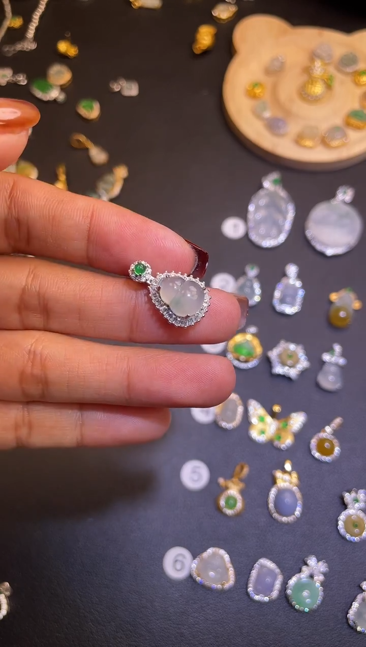 吊坠(不含链)银S925镶嵌翡翠1