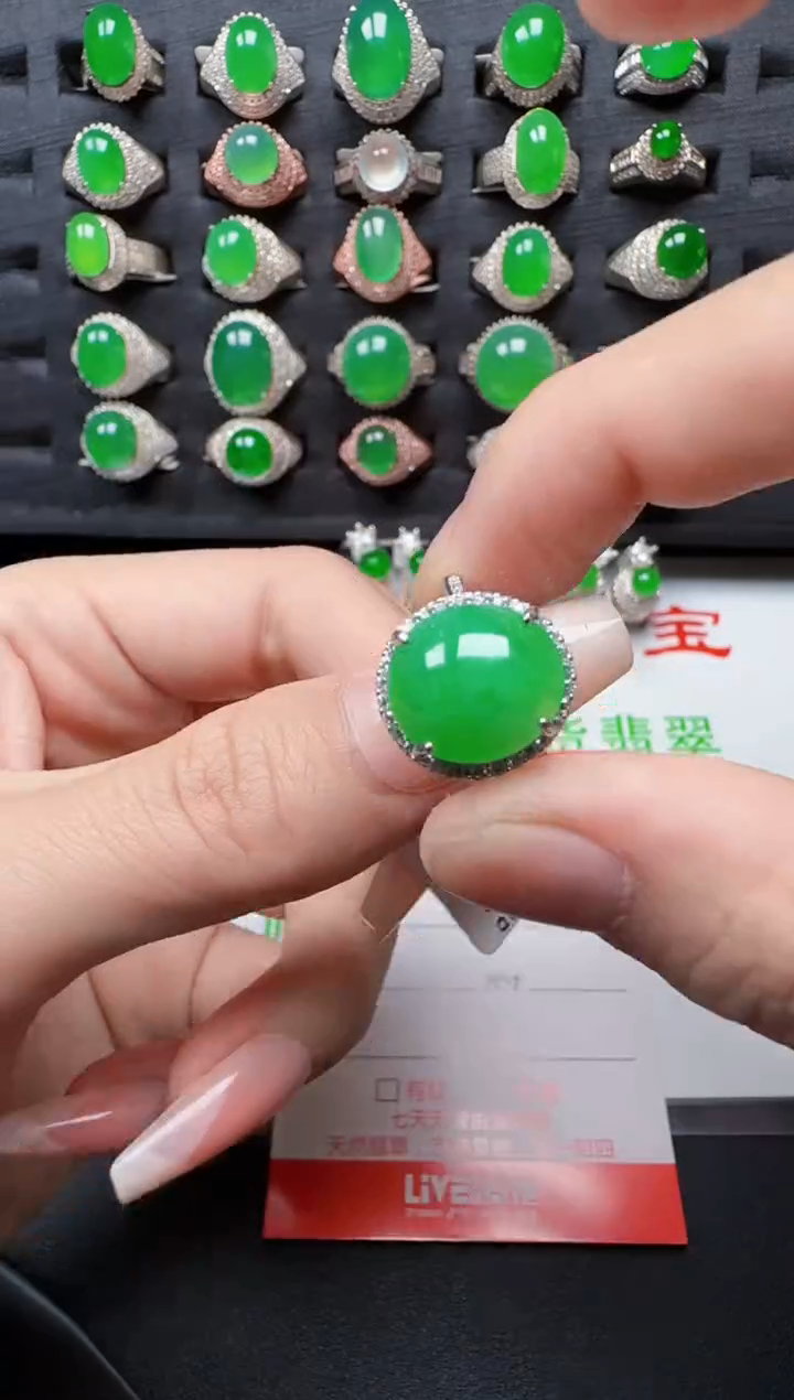 【闪购商品】翡翠戒指银S925镶嵌4326