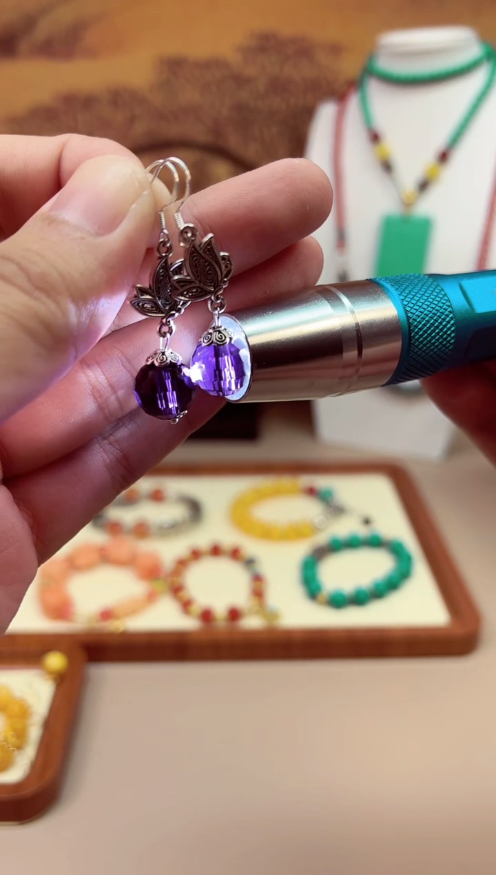 水晶耳饰银S925镶嵌E12