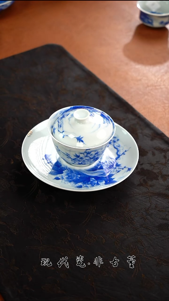 杯子陶瓷正春堂花鸟三才盖碗B品