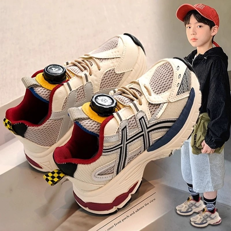 巴布豆双网儿童运动鞋2025新款秋季男童鞋子透气老爹鞋爆款女童