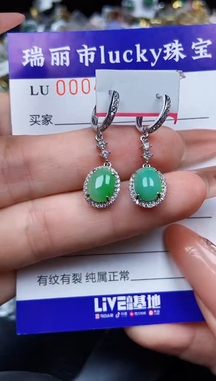 翡翠银S925镶嵌颈饰4462