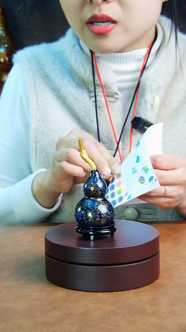 【闪购商品】346直播一物一图大漆酒葫芦送底座送挂绳