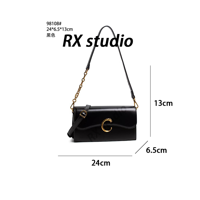 【南沙瑞熙】QYX-98108-黑色-轻奢小众设计感时尚百搭女士包