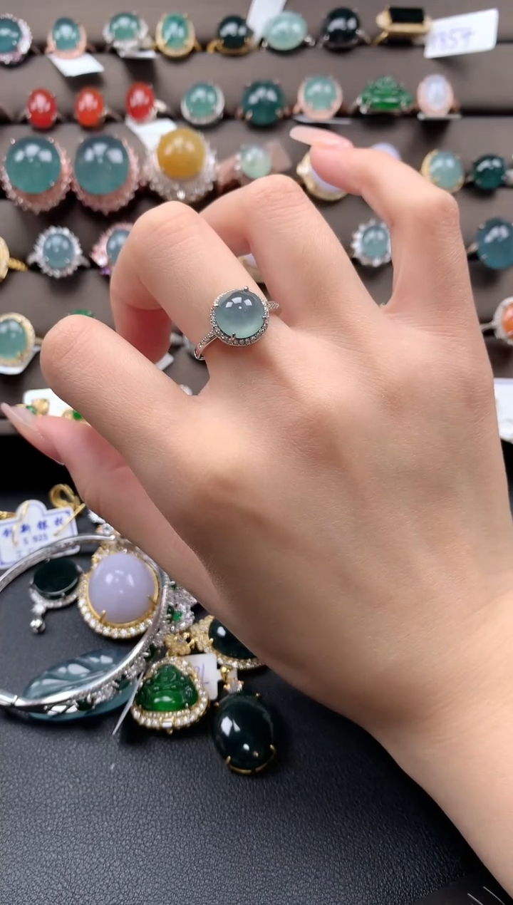 【闪购商品】翡翠戒指银S925镶嵌432432432