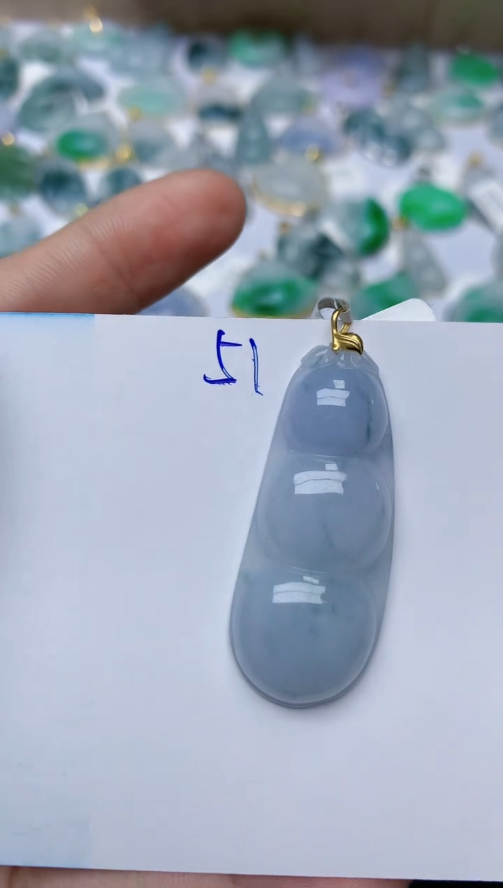 【闪购商品】翡翠颈饰18K金镶嵌天然翡翠A货    51