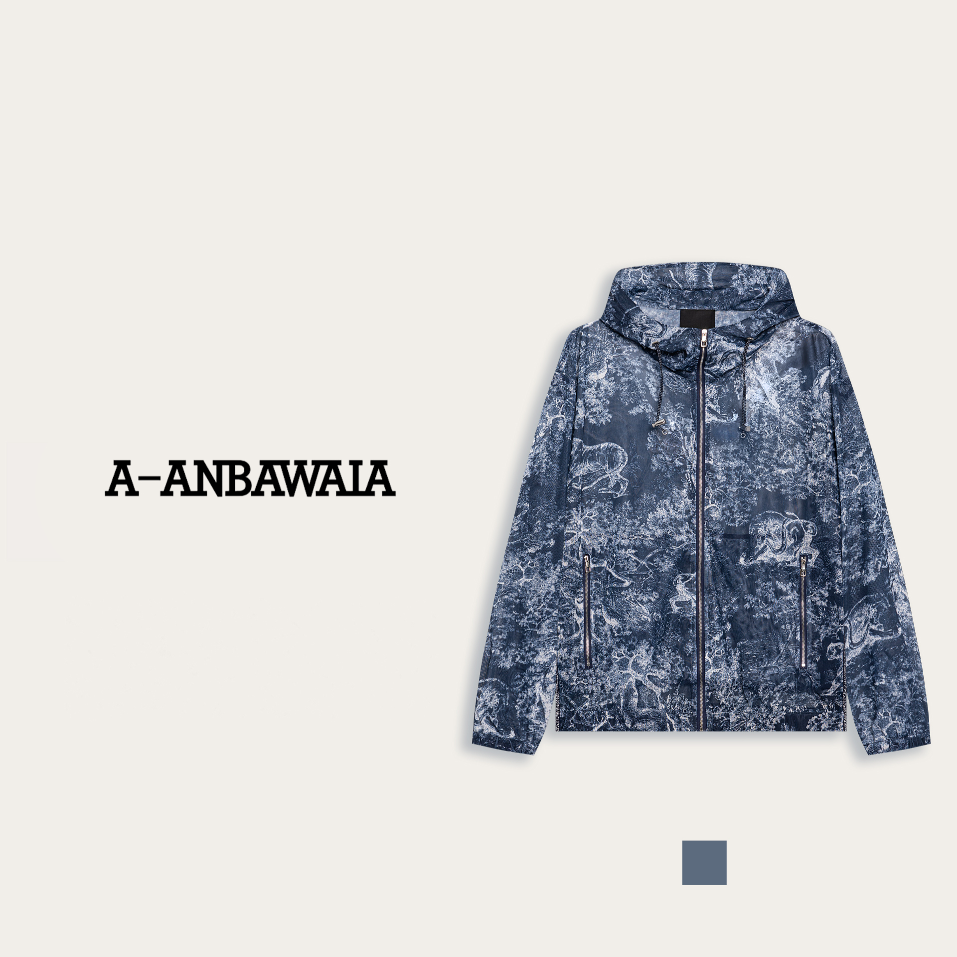 【C36032】25年镂空男装新夏季克里斯丁蓝高奢潮流外套