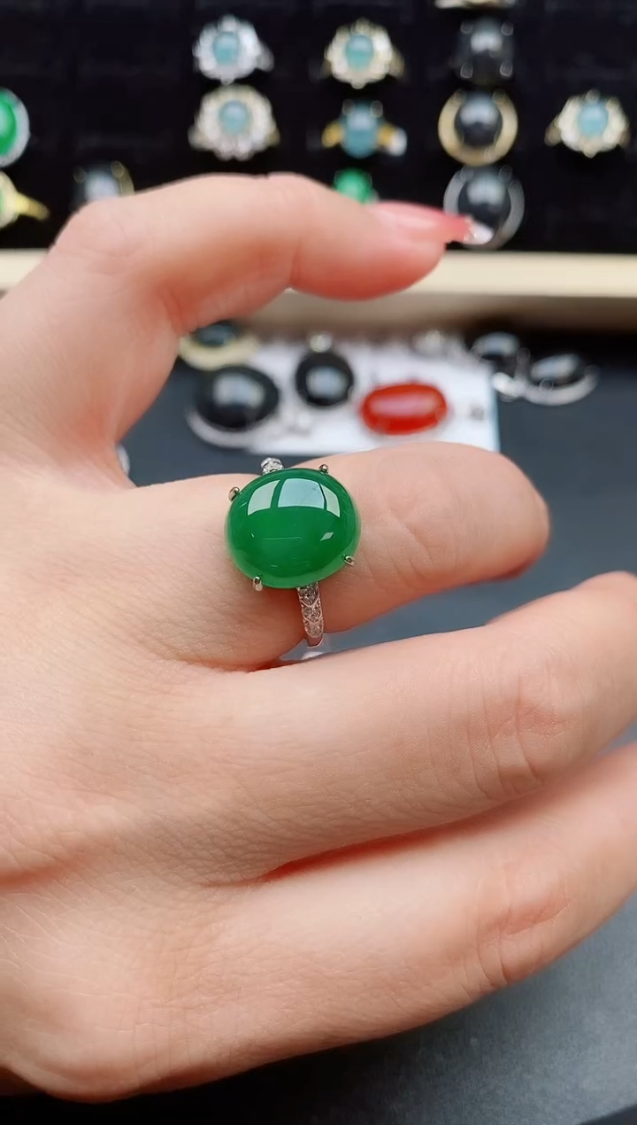 【闪购商品】翡翠戒指银S925镶嵌50800
