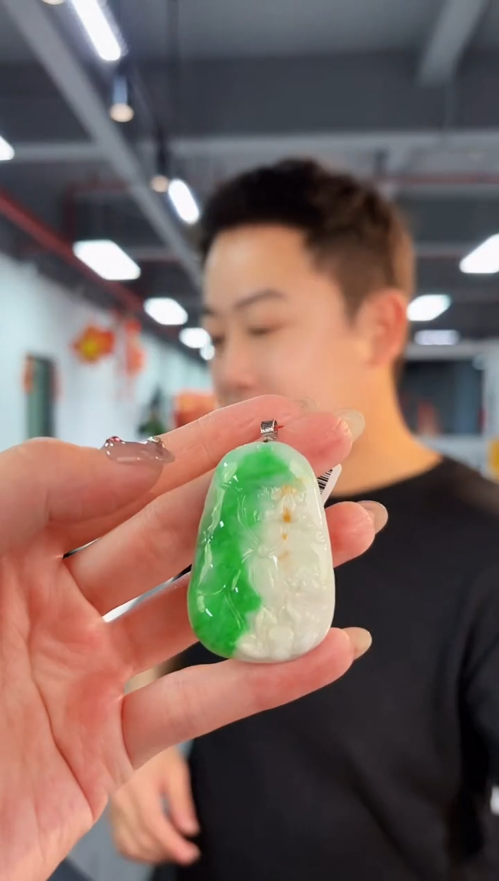【闪购商品】翡翠颈饰18K金镶嵌缅料A货/支持复检/一件