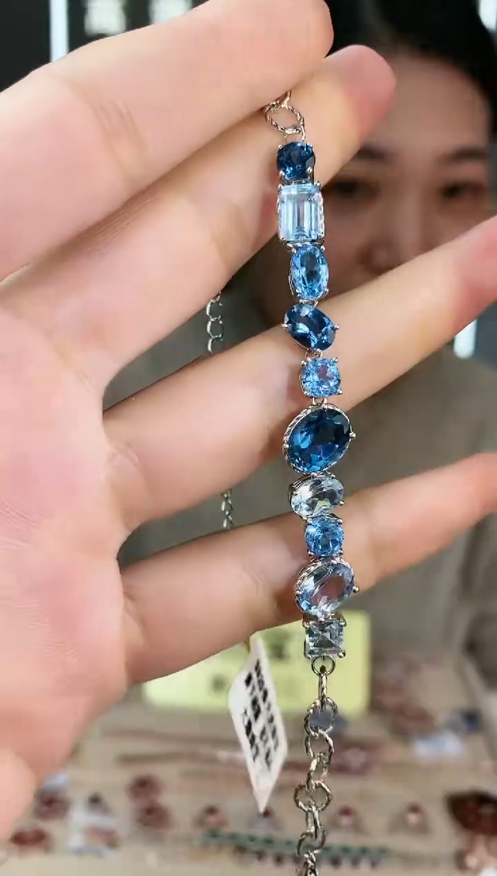 【闪购商品】托帕石手链银S925镶嵌手链