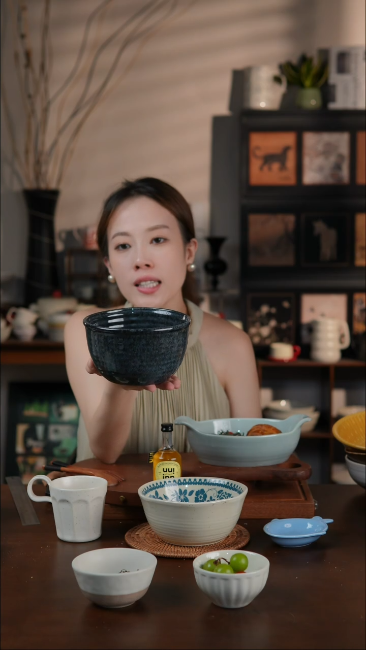 陶瓷北欧风5.8寸螺纹深面碗 微瑕 凑满20发货