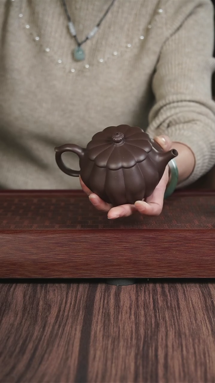 【闪购商品】紫砂茶壶筋纹器 紫泥 不染