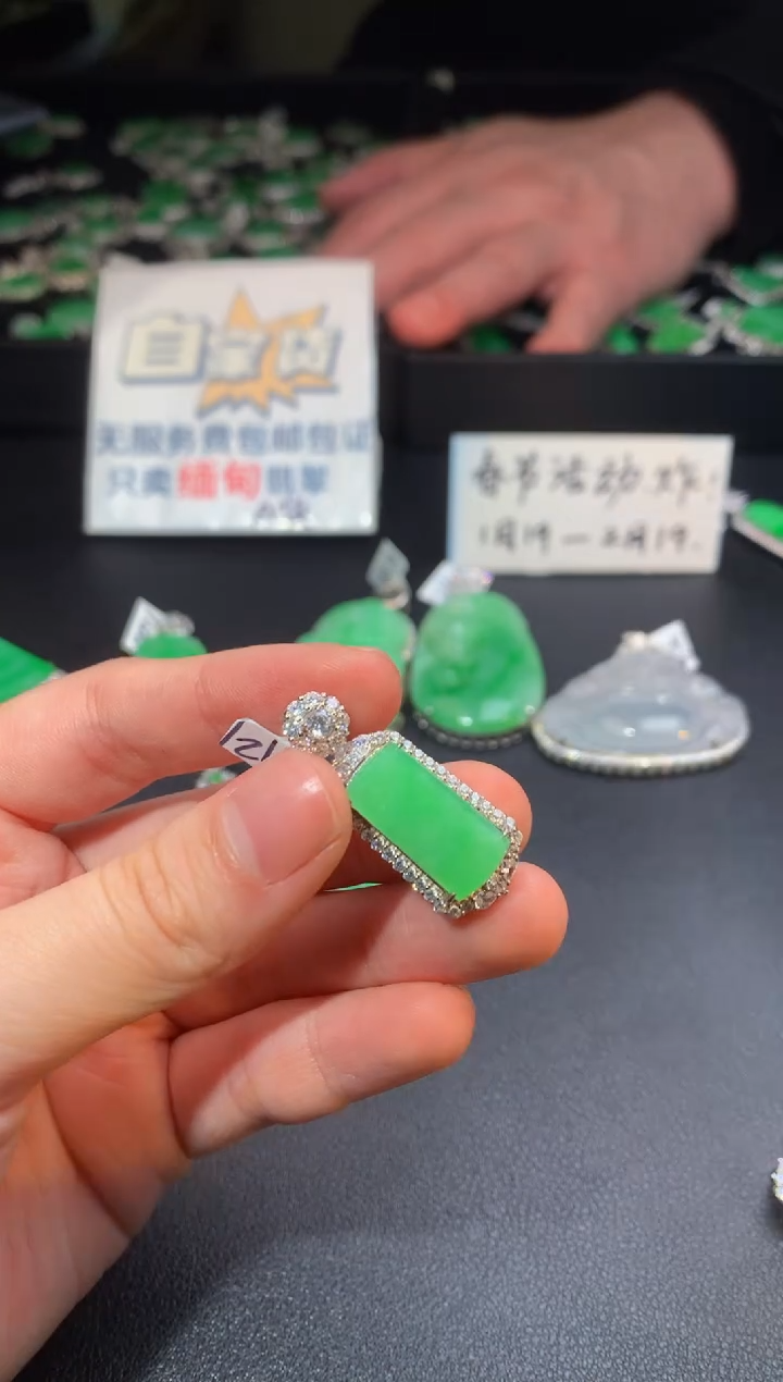 【闪购商品】翡翠颈饰银S925镶嵌翡翠