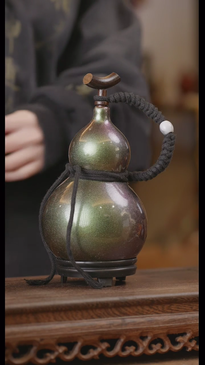 【闪购商品】339号精品天然大漆工艺防渗内胆酒葫芦~