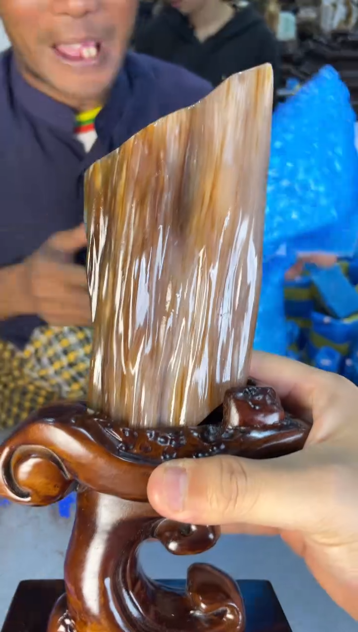 未镶嵌摆件硅化玉4